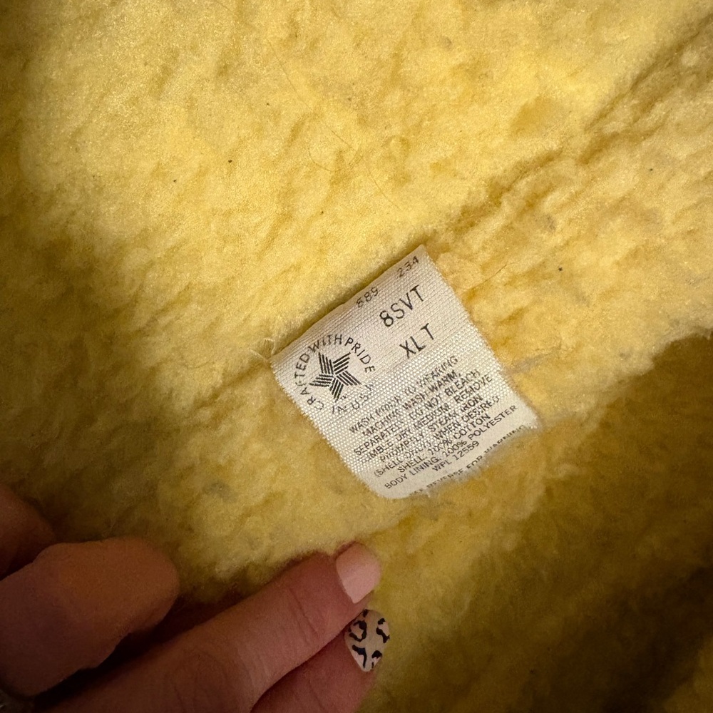 Vintage Carhartt Denim Sherpa Lined Vest USA Made Workwear Western XL Tall - Picture 6 of 10